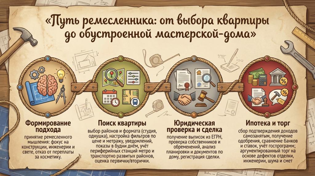 От выбора квартиры до обустроенной мастерской
